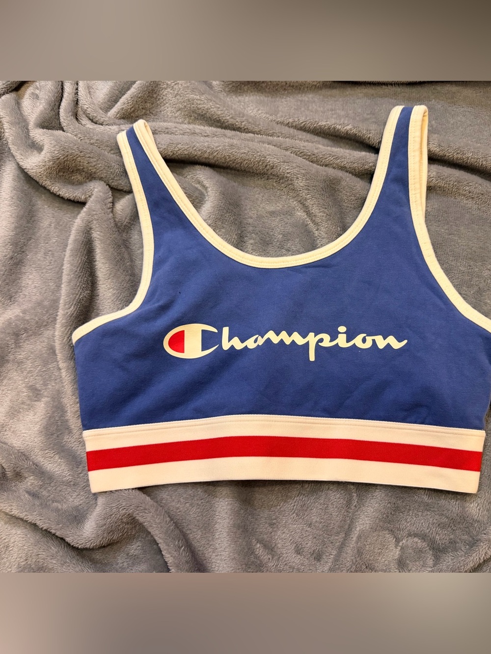 Champion iconic blue sport bra sz s nwt